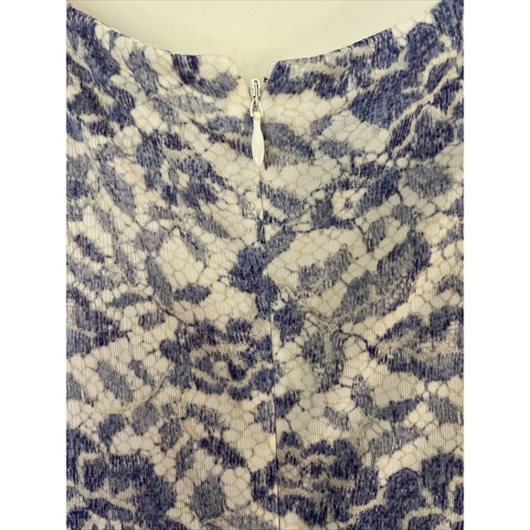 Luisa Beccaria Dress Size 42 periwinkle blue white knit shirred front Italy - Picture 9 of 14